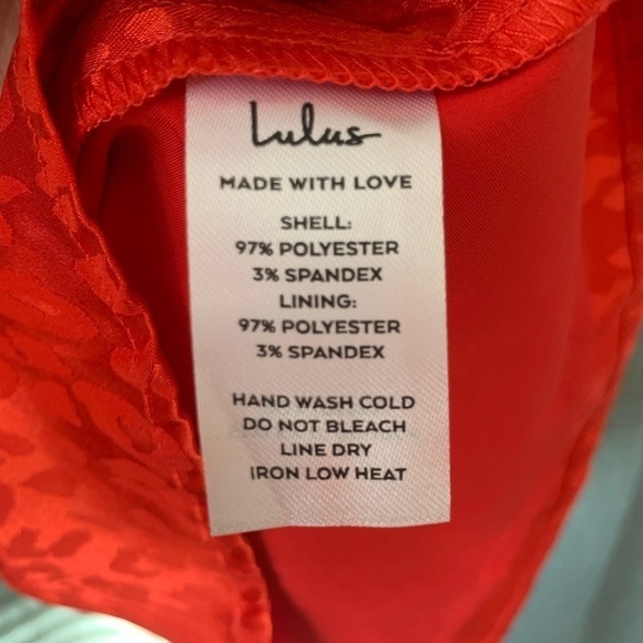 Lulus Red Satin Leopard Print Wrap Mini Dress Medium Puff Sleeve - Picture 4 of 4